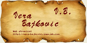 Vera Bajković vizit kartica